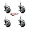 Service Caster 3'' Thermo Rubber Swivel 7/16'' Grip Ring Stem Caster Set with Brake, 4PK SCC-GR20S314-TPRB-TLB-716138-4 - alternate 4